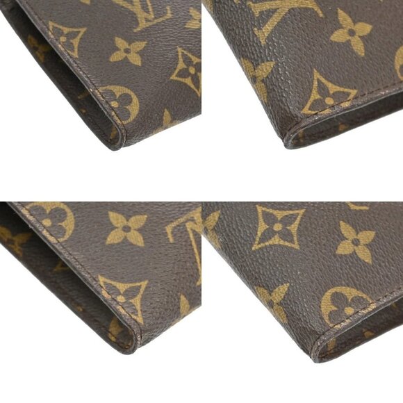 LOUIS VUITTON Logo BUCKET PM Pouch Bag Monogram Leather Brown France - Picture 14 of 14